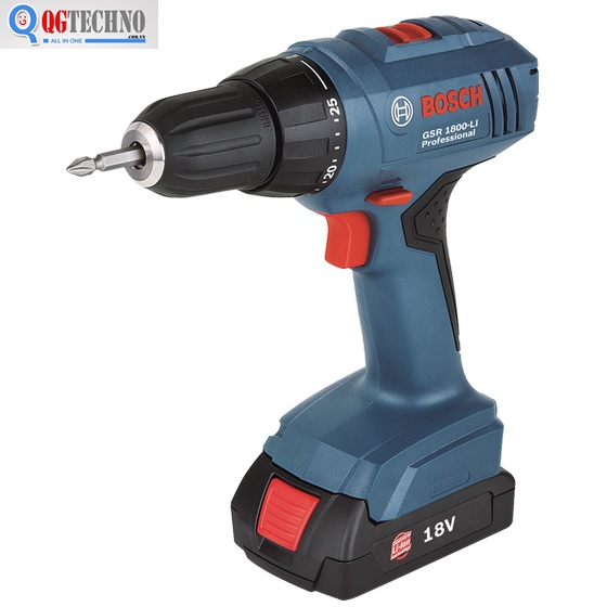 18V Máy vặn vít chạy pin Bosch GSR 1800LI 2 pin (1.5Ah)