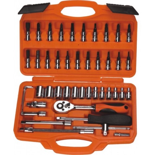 Bộ tuýp 1/4" xi bóng cao cấp ASAKI 46 chi tiết, AK-9754