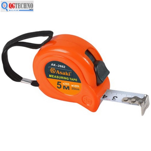 Thước kéo nền trắng QG ASAKI 5m x 25mm, AK-2682