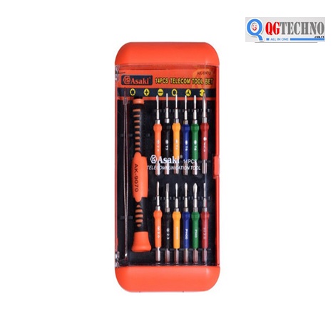 Bộ tua vít viễn thông ASAKI, 14 cây, QG-AK-9070
