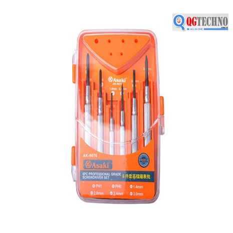 Bộ tua vít sữa đồng hồ ASAKI, 6 cây, QG-AK-9076