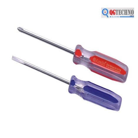 Tua vít thép cán nhựa sọc màu ASAKI, 3 x 125mm (+), QG-AK-7116