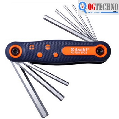 Bộ lục giác xếp   ASAKI, 8 cây, QG-AK-7980