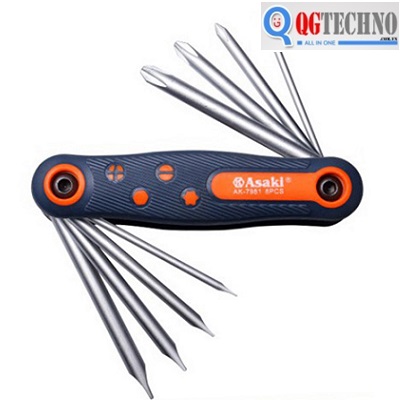 Bộ tua vít xếp  ASAKI, 8 cây, QG-AK-7981