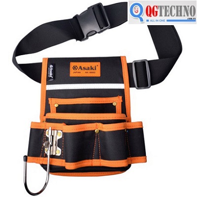 Túi đeo thắt lưng đựng đồ nghề cao cấp ASAKI, 7 ngăn, AK-9985