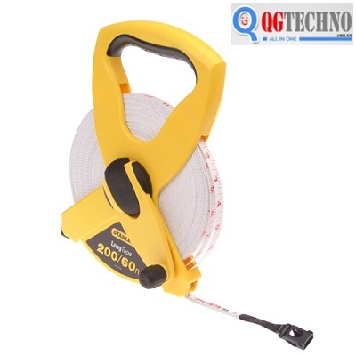 Thước dây sợi thủy tinh 100m, có tay cầm Hộp khuôn đúc cao su ABS chống va chạm (34-777) STANLEY