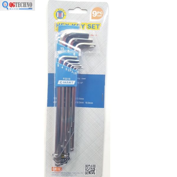 Bộ lục giác đầu bi 9 cây hệ mm F0016-MM C-MART