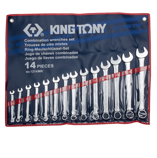 Bộ cờ lê vòng miệng 14 chi tiết hệ mét 1214MR10, Kingtony