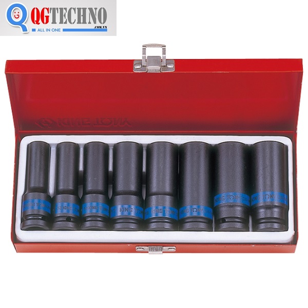 Bộ tuýp 1/2" 8pcs (12-24mm) Đen-Dài, 4410MP01, Kingtony