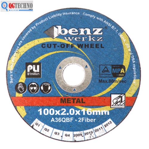 Đá cắt 4"-100x2.0x16mm Sắt BENZ WERKZ