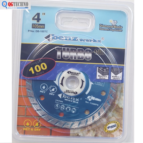 Đĩa cắt gạch 4"-100mm Turbo-Cut BENZ WERKZ DB-105TC