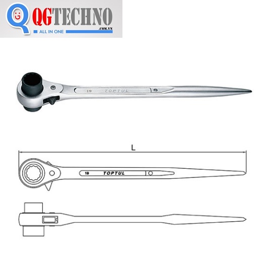 Tuýp đuôi chuột 13x17mm Toptul AEAH1317