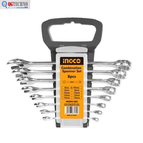 Bộ cờ lê vòng miệng INGCO, 8 cây, HKSPA1082