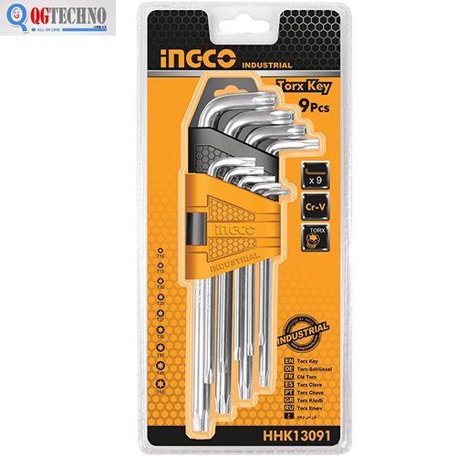 Bộ lục giác bông 9 cây cán dài HHK13091 INGCO