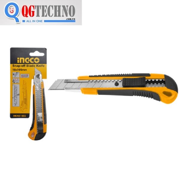 Dao rọc giấy cán nhựa & cao su 158mm HKNS1803 INGCO