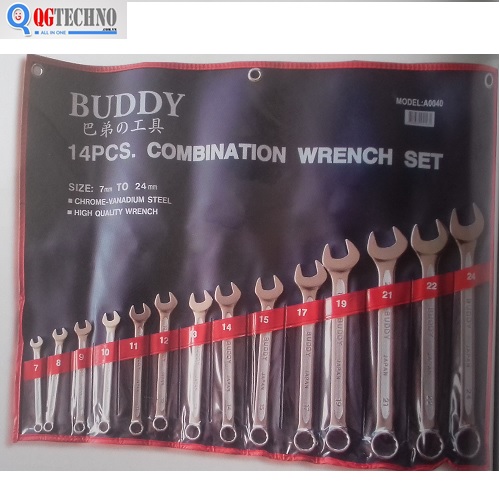 7-24mm Bộ cờ lê vòng miệng 14 chi tiết hệ mét BA0040, BUDDY