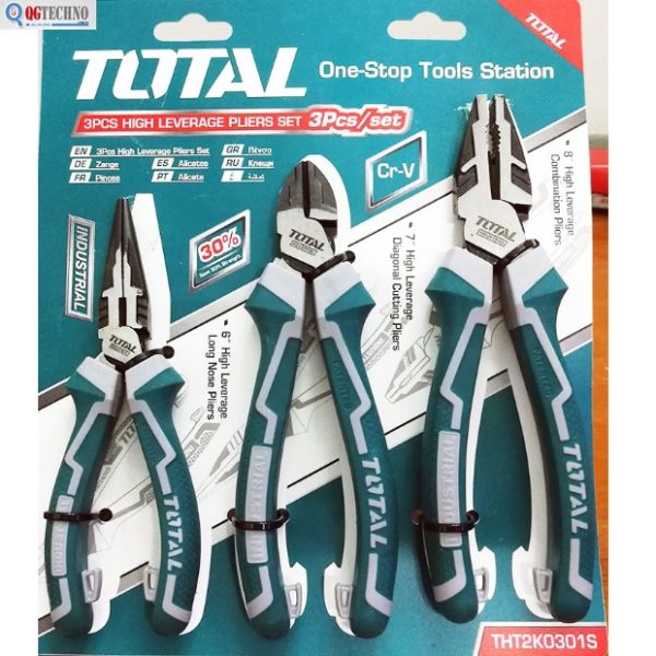 Bộ kìm răng, kìm nhọn, kìm cắt cao cấp Total THT2K0301S