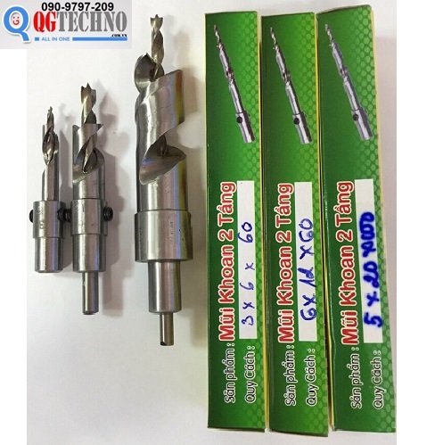 Mũi Khoan Gỗ 2 Tầng Hộp Xanh