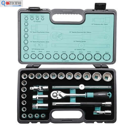 1/2" Bộ tuýp lục giác 27 chi tiết 8-32mm WHIRLPOWER 1614-3027