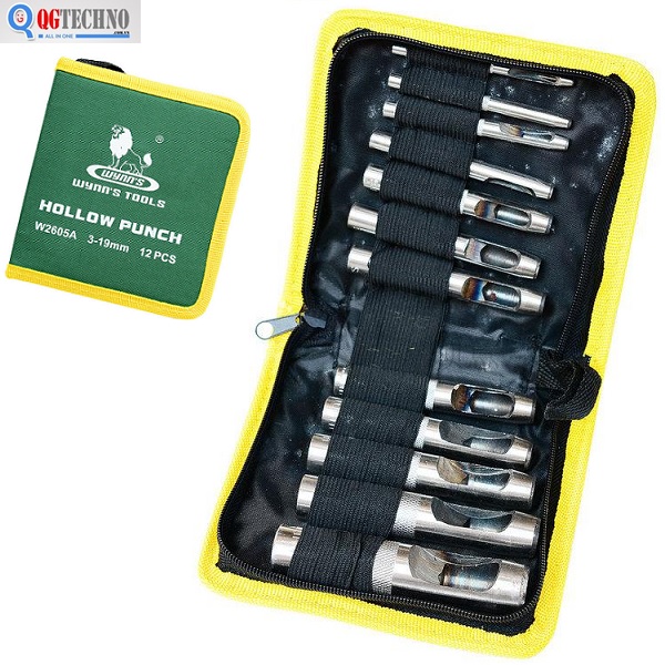 Bộ đục lỗ 12 món ( 3-19mm ) túi dù Wynn's W2605A