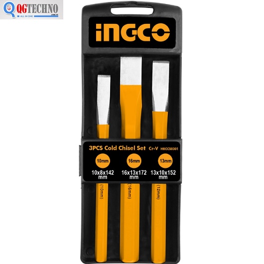 Bộ đục sắt cao cấp 3 cây HKCCS0301 INGCO