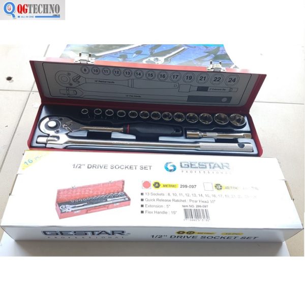 1/2" Bộ tuýp lục giác 17 chi tiết Gestar 299-097