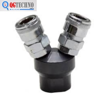 Bộ đầu nối nhanh chia 2 đầu ống hơi khí nén bằng thép Dannio