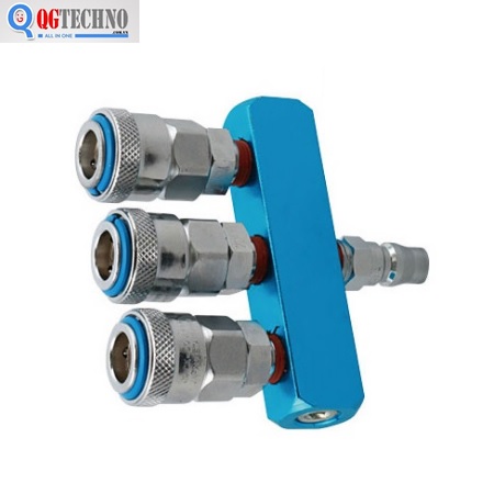 Bộ đầu nối nhanh chia 3 đầu ống hơi khí nén bằng thép Dannio