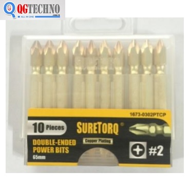 Mũi siết vít 2 đầu bake SURETORQ 1673-0302PTCP PH2x65mm