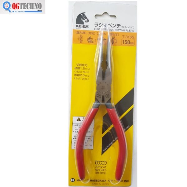 150mm Kìm nhọn mũi dài Nhật Bản T-316S Keiba