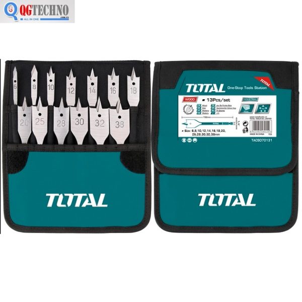 Bộ mũi khoan gỗ đầu dẹp 13 chi tiết Total TACSD70131