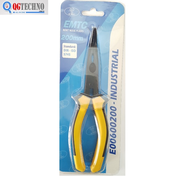 8" Kìm nhọn mũi cong đen EMTC E00600200