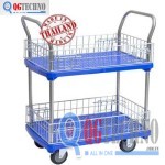 Xe đẩy hàng sàn nhựa 2 tầng có lưới bảo vệ SUMO Thái Lan NP-220M