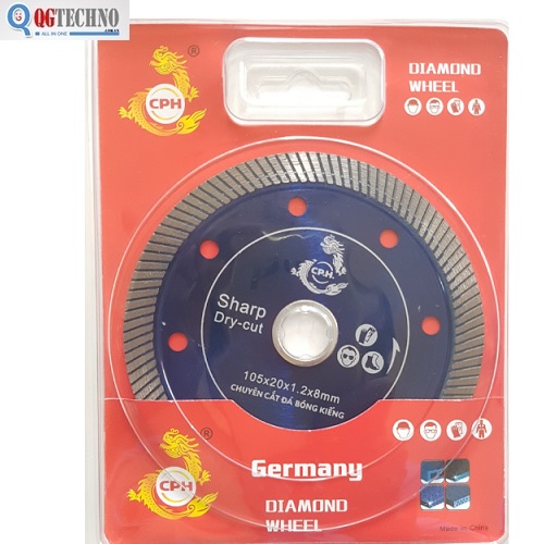 Lưỡi cắt đá bóng kiếng xanh 105x20x1.2x8mm CPH