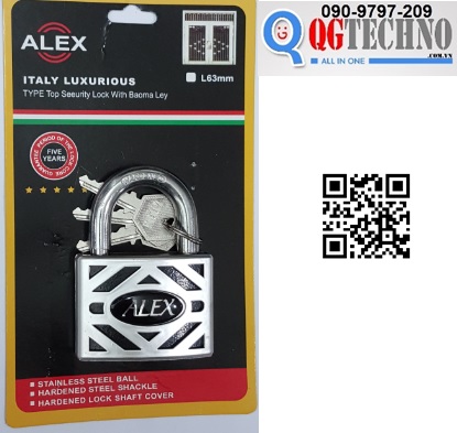 Ổ khóa móc ALex bạc Bấm rút chìa Thường 50 mm