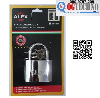 Ổ khóa móc ALex bạc Bấm rút chìa Thường 60 mm