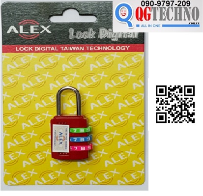 Ổ Khóa Vali nhiều màu Alex 3 số