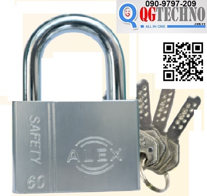 Ổ khóa Alex trắng bấm chìa vi tính thường 40mm