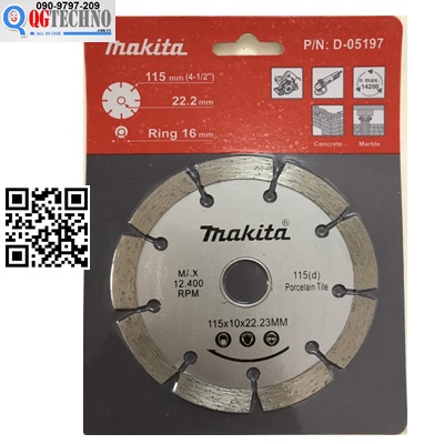 Lưỡi cắt Bê tông, gạch Men Ceramic đá hoa cương Granite, Marble 115 MAKITA chính hãng
