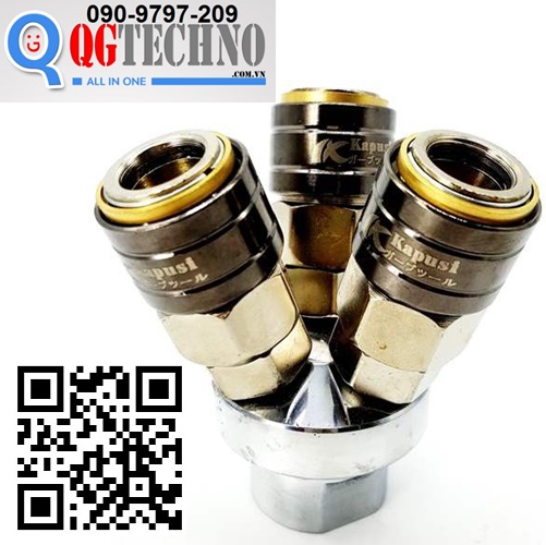 Đầu nối nhanh dây hơi tự động chia 3 ngã (3 chia) KAPUSI