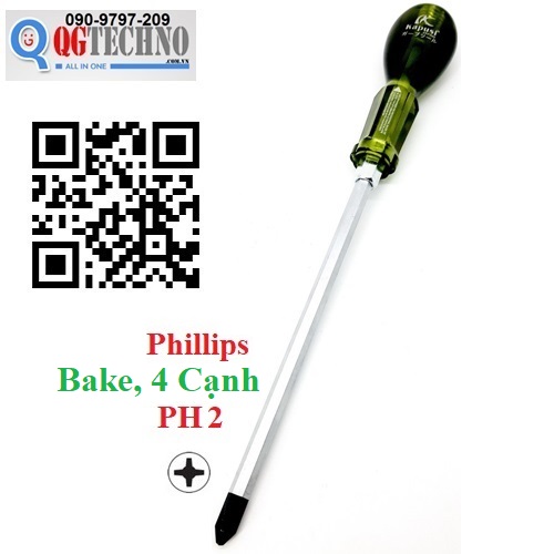 Tua tô vít đóng đầu bake ( + ) cán xám 6x100mm KAPUSI