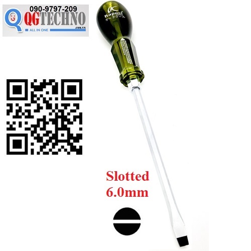 Tua tô vít đóng đầu dẹp ( - ) cán xám 6x200mm KAPUSI